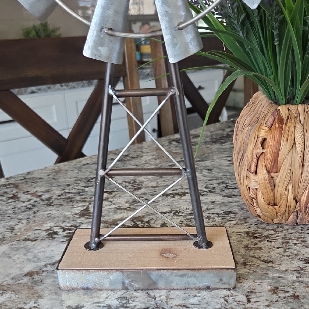 Decorative Metal Windmill Sculpture - Picture 4 of 6